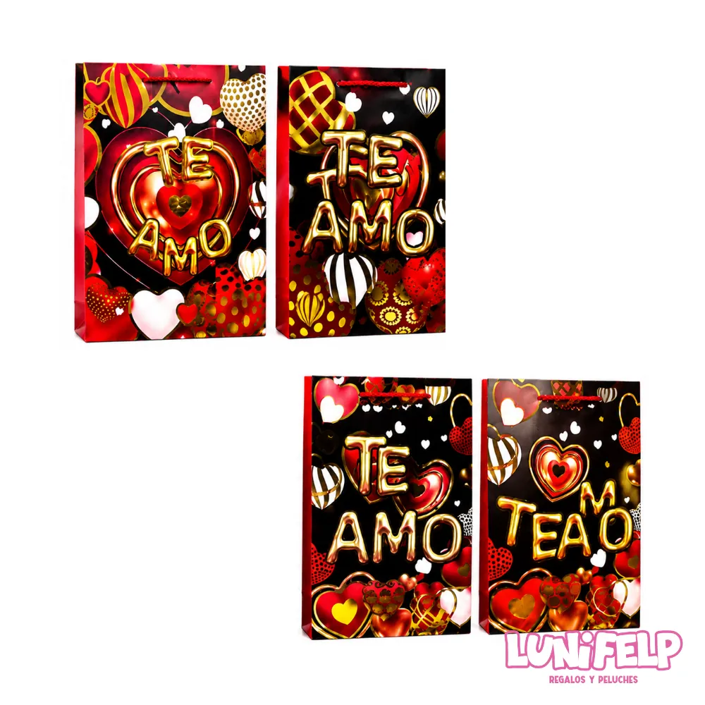 Bolsas de Regalo Románticas Grandes 40x30x12 cm Te Amo