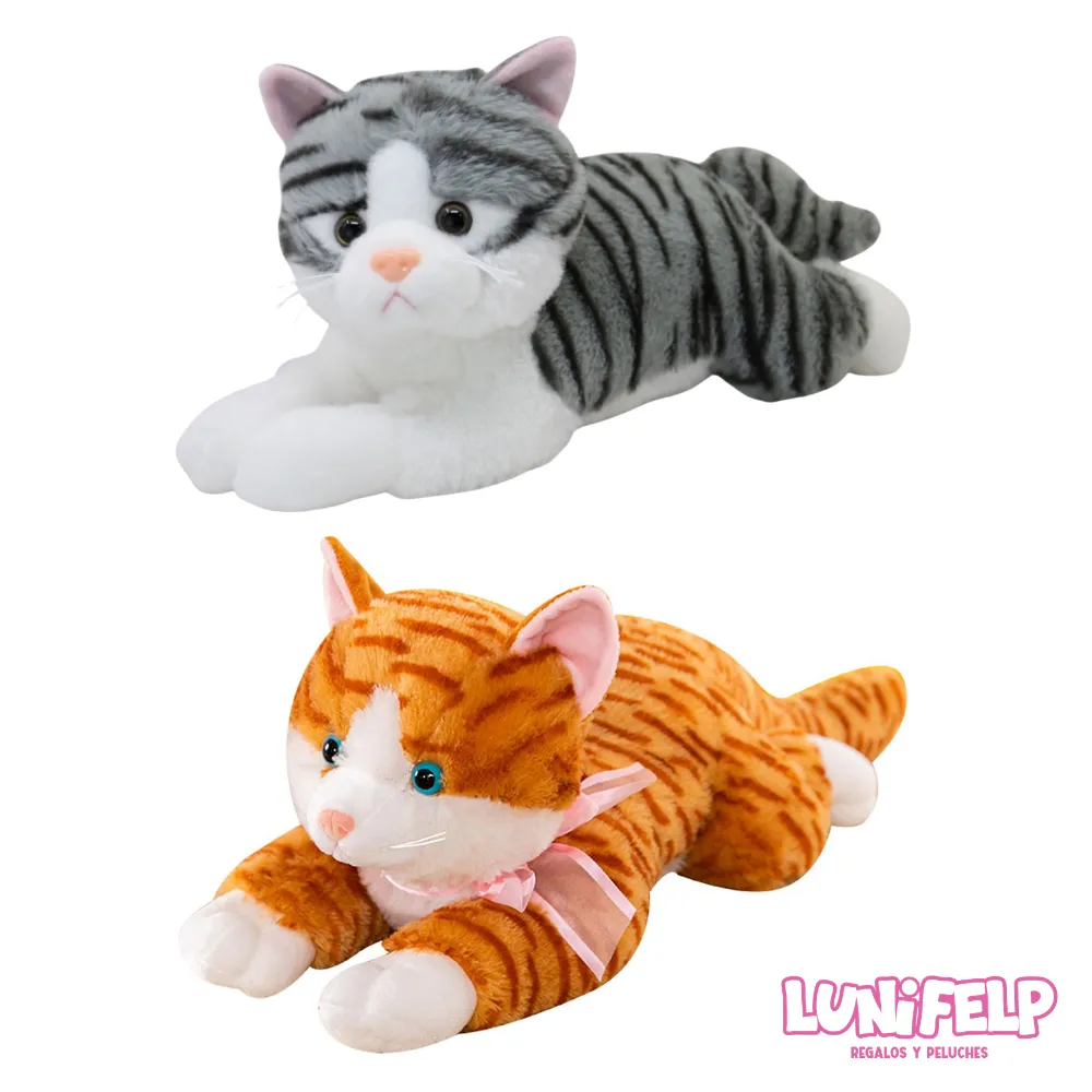 Peluche Gato Acostado 28 cm