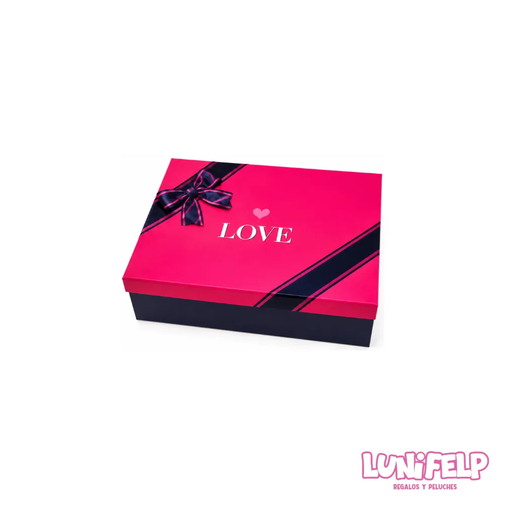 Caja de Regalo Grande 39x27x8 cm Love Fucsia Premium