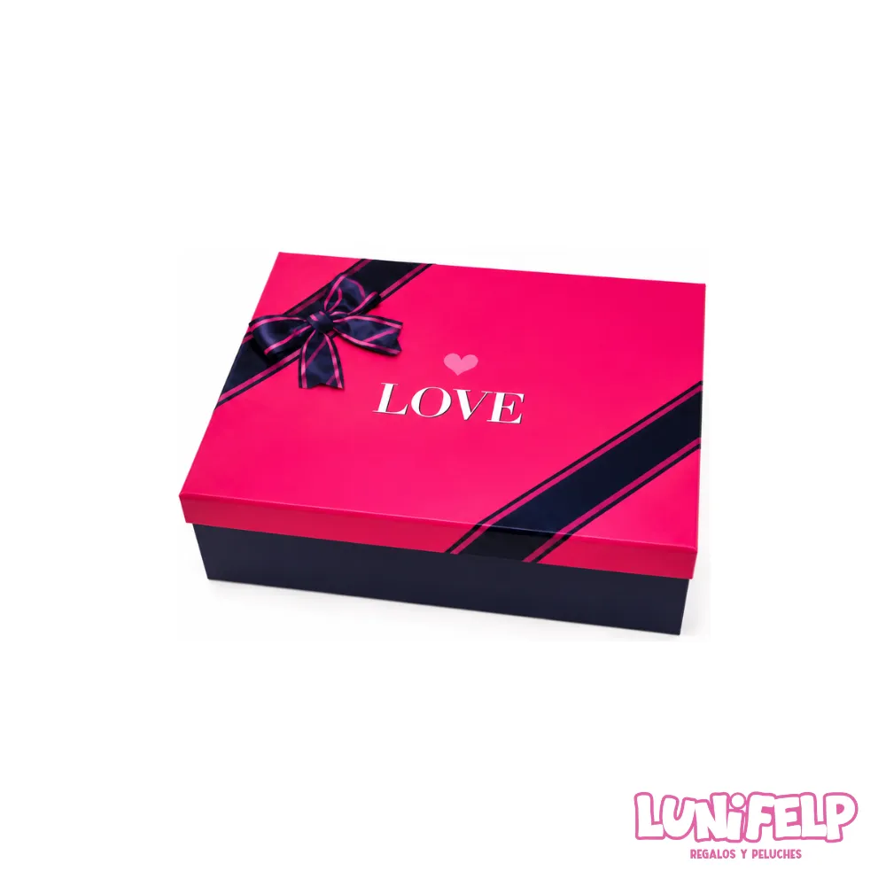Caja de Regalo Extra Grande 43x30x10 cm Love Fucsia Premium