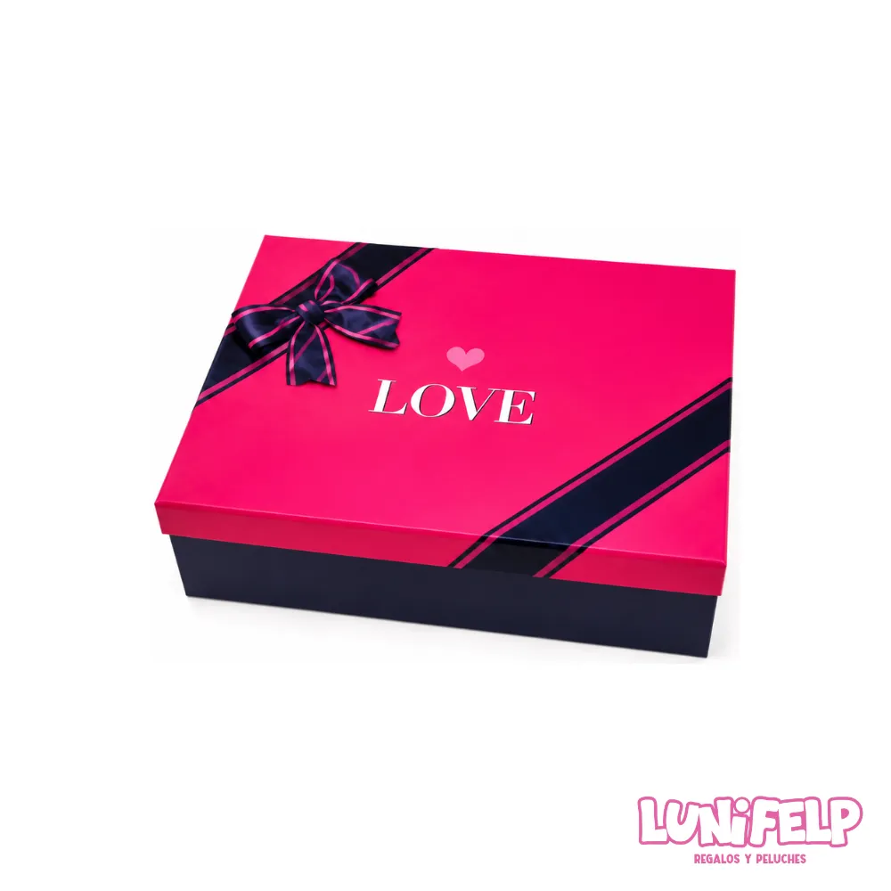 Caja de Regalo Gigante 46x32x12 cm Love Fucsia Premium
