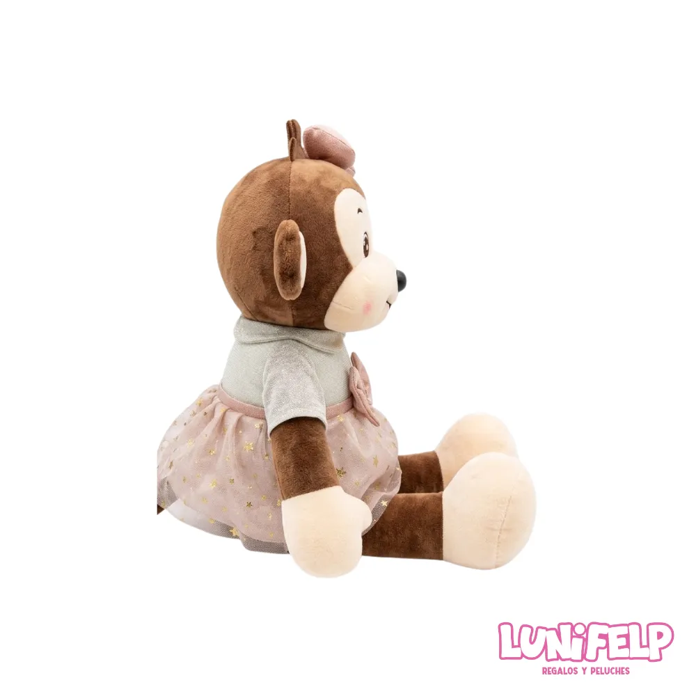 Peluche Monita con Vestido y Moño 30 cm - Imagen 5