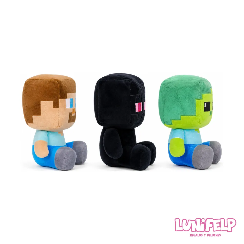 Peluche Minecraft 25 cm Personajes Creeper, Enderman y Steve - Imagen 5