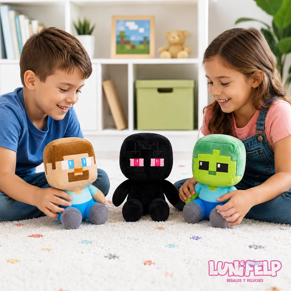 Peluche Minecraft 25 cm Personajes Creeper, Enderman y Steve - Imagen 3