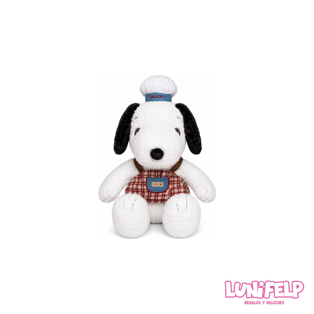 Peluche Snoopy Chef Cocinero con Delantal y Gorro 25 cm