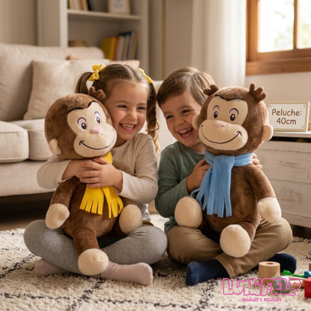 Peluche Jorge El Curioso 40 cm con Bufanda - Imagen 2