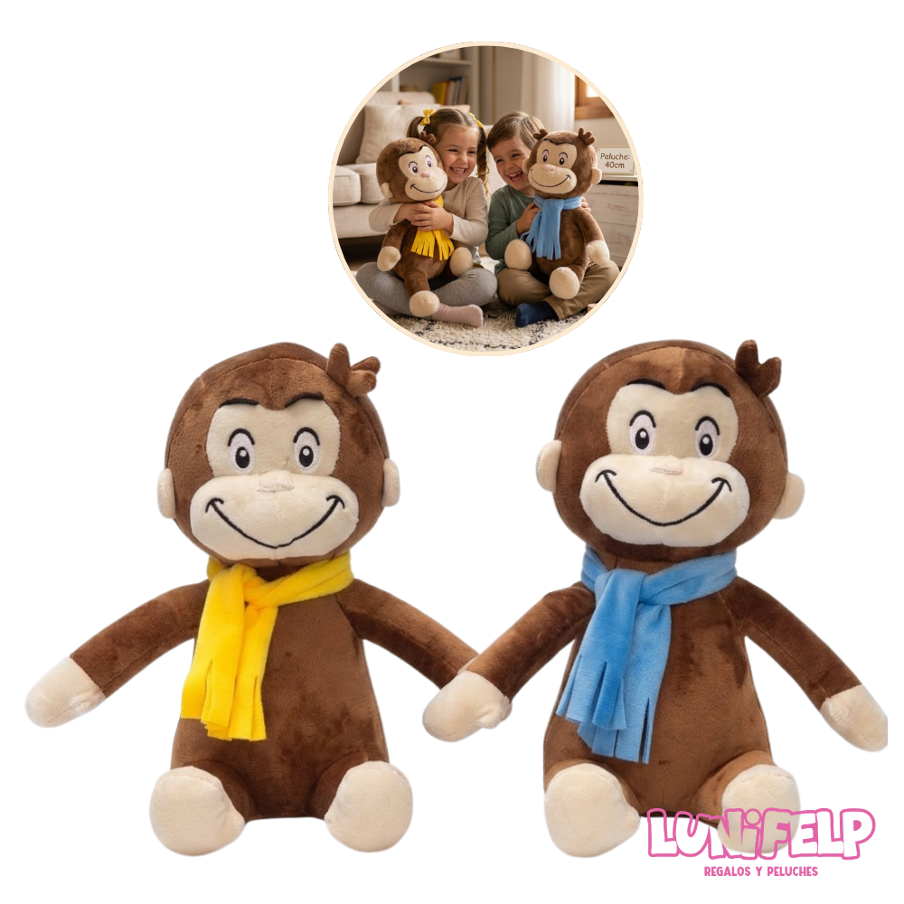Peluche Jorge El Curioso 40 cm con Bufanda - Imagen 5