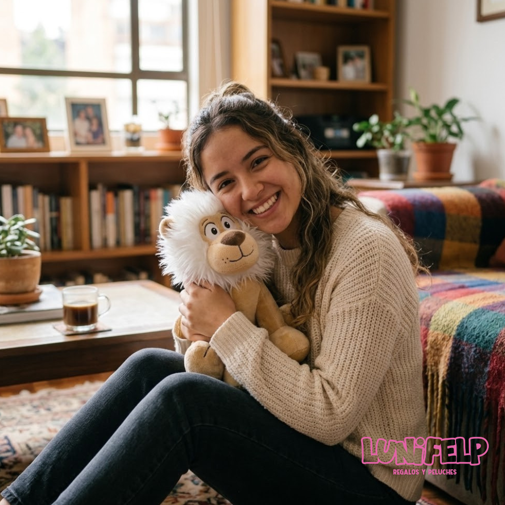 Peluche León Melena Blanca 25 cm - Imagen 2