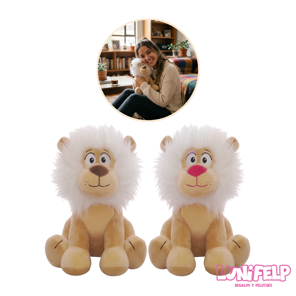 Peluche León Melena Blanca 25 cm - Imagen 5