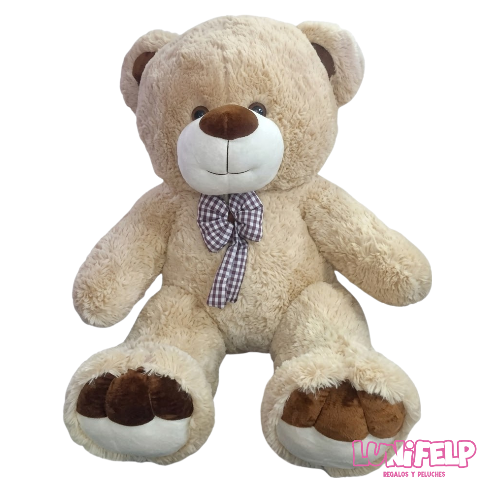 Oso de Peluche Gigante 100 cm Beige con Corbatín