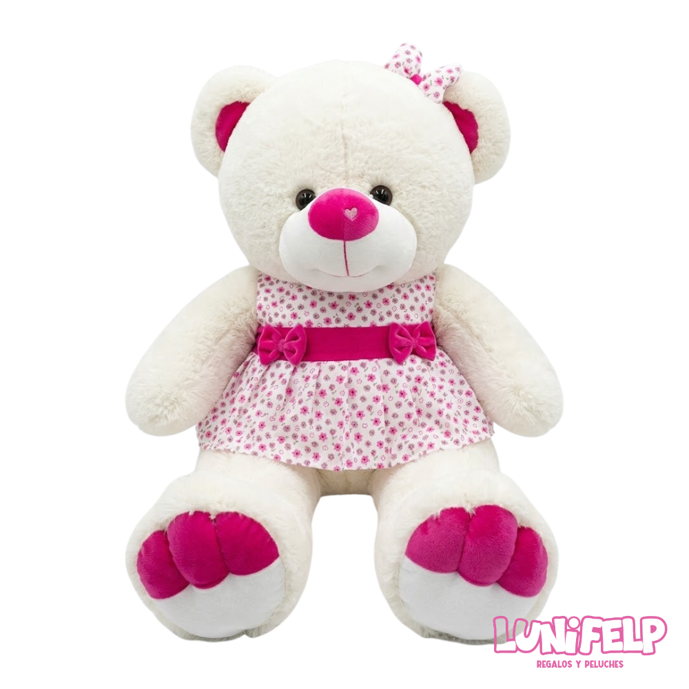 Osa de Peluche Gigante 100 cm con Vestido Floreado
