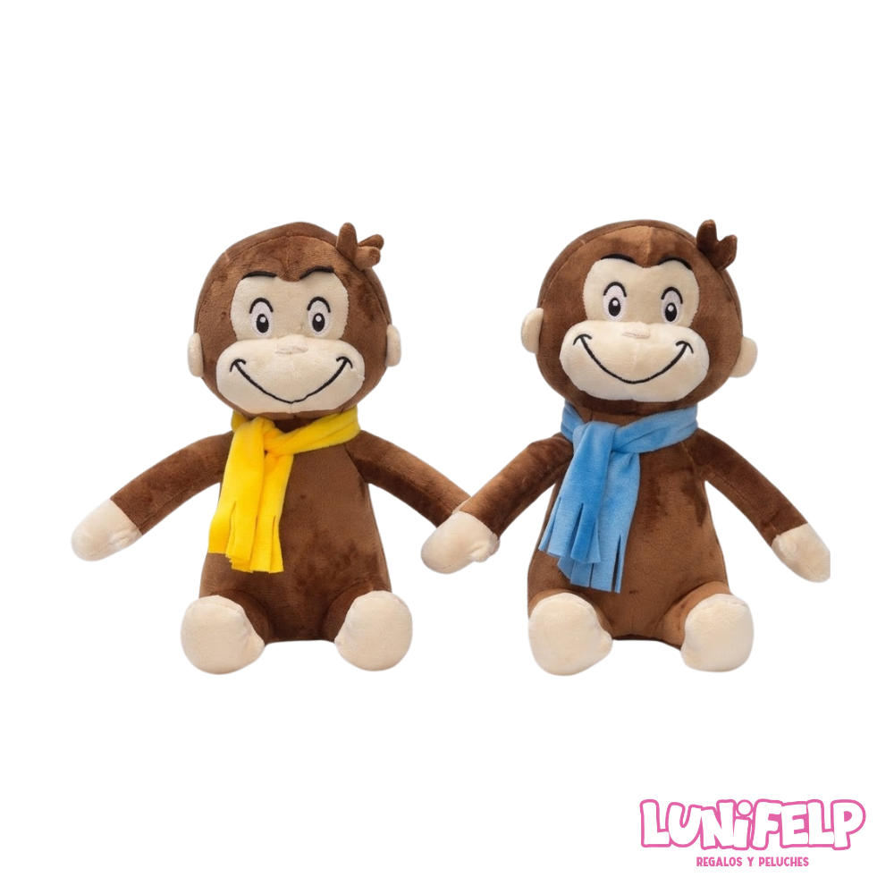 Peluche Jorge el Curioso 30 cm con Bufanda