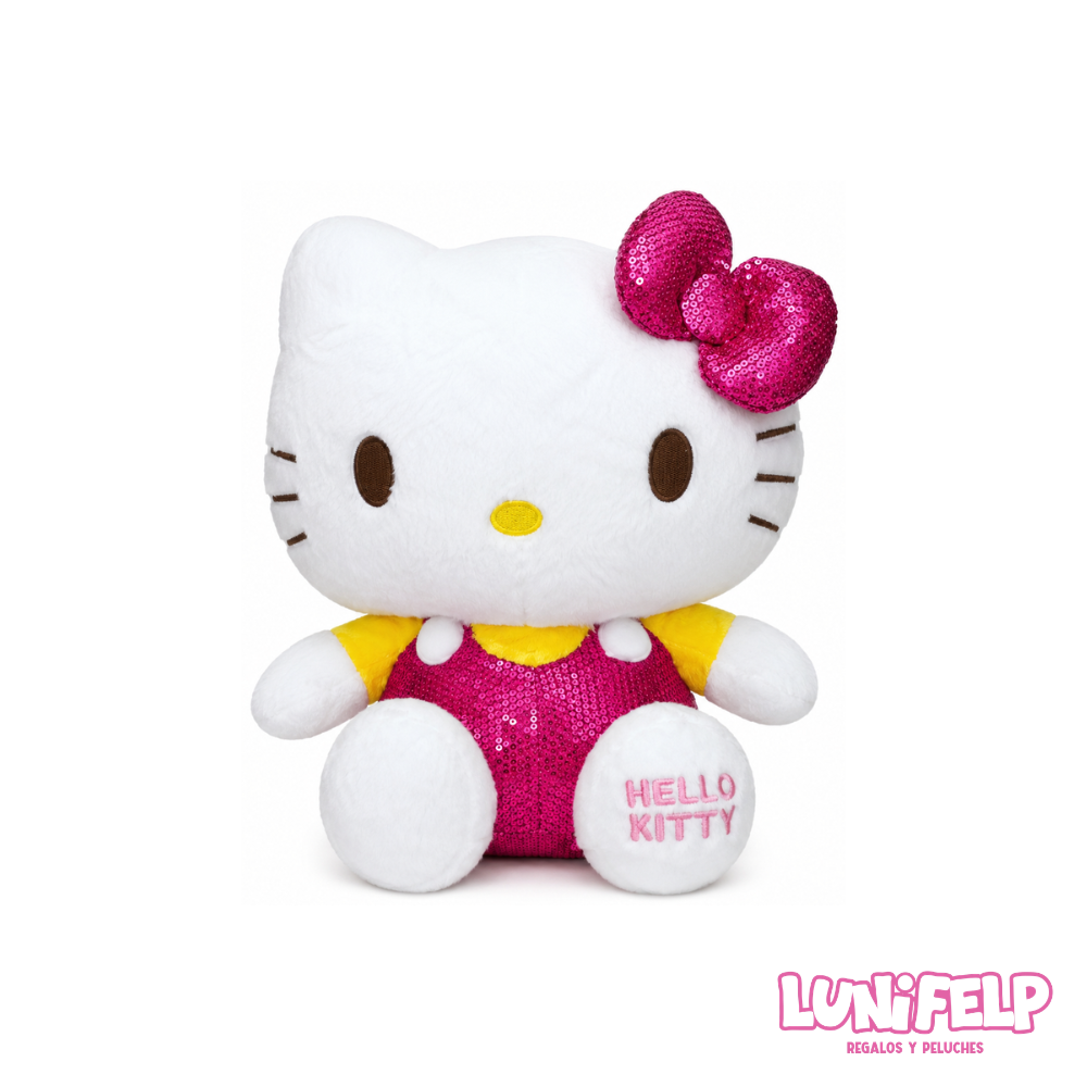 Peluche Hello Kitty Vestido Brillante Lentejuelas 35 cm