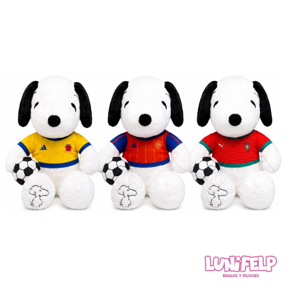Peluche Snoopy 50 cm con Camiseta de Fútbol