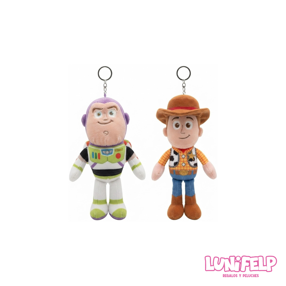 Llavero Peluche Toy Story 12 cm | Buzz Lightyear y Woody